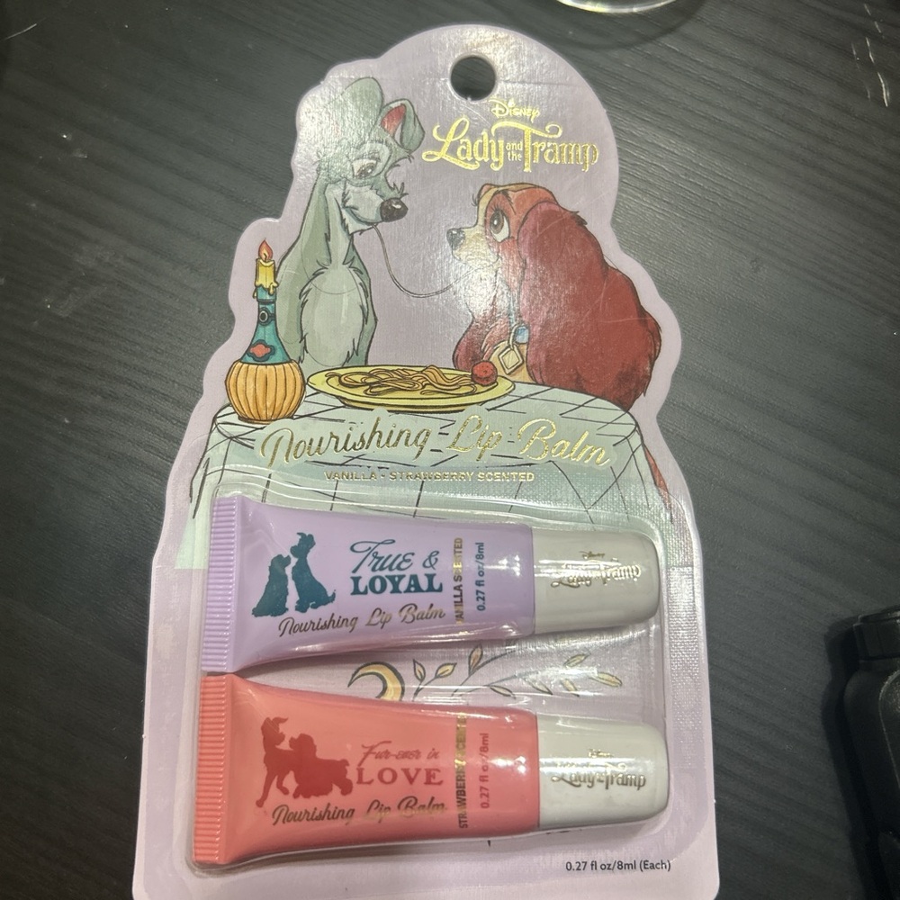 Disney Lady and the Tramp Lip Balm Set - Pink and Purple